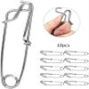 Dilwe Longline Snap Clip, 10Pcs 2.6X100mm Stainless Steel Long line Snap Clips Suitable for Long Line Fishing, Floats, Sharking, Tuna Fishing, Crabbing, Shrimping, etc view 4