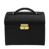 Cocoarm Travel Jewelry Case and Organizer with Mirror PU Leather Travel Jewelry Box 3 Layers Jewelry Organizer Storage Case for Earring Necklace Display Case Cabinet, Lockable(Black) view 3