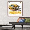 Trends International NFL Green Bay Packers - Drip Helmet 20 Wall Poster, 22.375" x 34", Mahogany Framed Version view 2