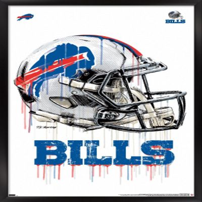 Trends International NFL Buffalo Bills - Drip Helmet 20 Wall Poster, 14.725" x 22.375", Black Framed Version