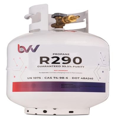 Best Value Vacs High-Purity 20LB Propane Tank R290 - USA-Sourced Propane Fuel - Guaranteed 99.5% Purity - Brass 1/4 JIC Flare Adapter-Brass / 1/4" JIC Flare