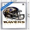 Trends International NFL Baltimore Ravens - Drip Helmet 20 Wall Poster, 14.725" x 22.375", Silver Framed Version view 3