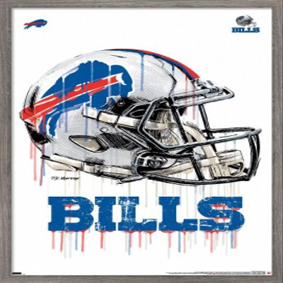 Trends International NFL Buffalo Bills - Drip Helmet 20 Wall Poster, 22.375" x 34", Barnwood Framed Version