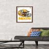 Trends International NFL Green Bay Packers - Drip Helmet 20 Wall Poster, 14.725" x 22.375", Mahogany Framed Version view 2