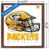 Trends International NFL Green Bay Packers - Drip Helmet 20 Wall Poster, 14.725" x 22.375", Mahogany Framed Version view 3