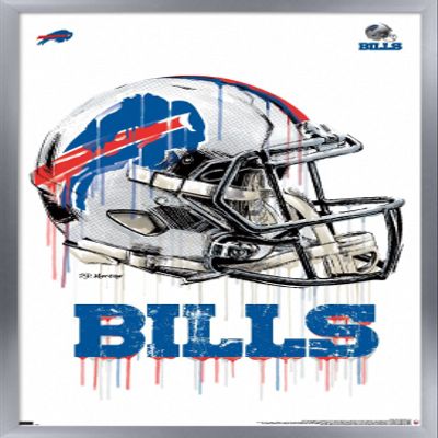 Trends International NFL Buffalo Bills - Drip Helmet 20 Wall Poster, 14.725" x 22.375", Silver Framed Version