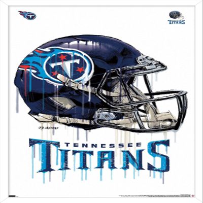 Trends International NFL Tennessee Titans - Drip Helmet 20 Wall Poster, 14.725" x 22.375", White Framed Version