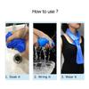 Trancoo 2 Pack PVA Cooling Scarf & Towel (33"X7.85"), Perforated Chill Scarf for Workout, Gym, Running, Hiking, Swimming, Golf (Blue+Pink) view 3