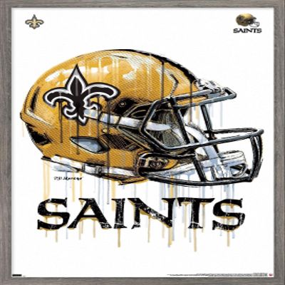 Trends International NFL New Orleans Saints - Drip Helmet 20 Wall Poster, 22.375" x 34", Barnwood Framed Version