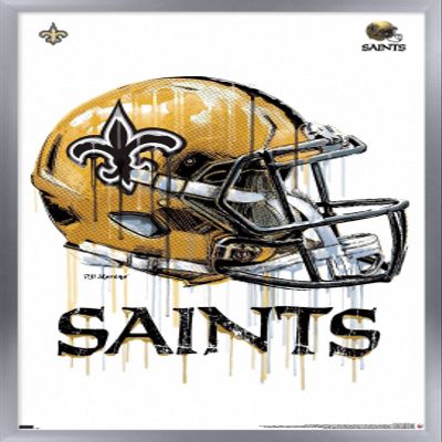 Trends International NFL New Orleans Saints - Drip Helmet 20 Wall Poster, 22.375" x 34", Silver Framed Version