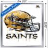 Trends International NFL New Orleans Saints - Drip Helmet 20 Wall Poster, 22.375" x 34", Silver Framed Version view 3