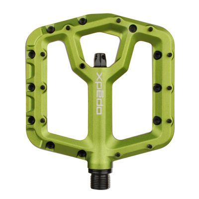 XPEDO Trident Flat Pedals | 6061 Forged Aluminum Body, Cromoly Spindle, Ultra-Thin 10mm Profile, 48 Grub Pins, 350g Pair  Ideal for MTB, Downhill, Dirt Jumping | Green