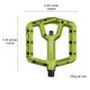 XPEDO Trident Flat Pedals | 6061 Forged Aluminum Body, Cromoly Spindle, Ultra-Thin 10mm Profile, 48 Grub Pins, 350g Pair  Ideal for MTB, Downhill, Dirt Jumping | Green view 4