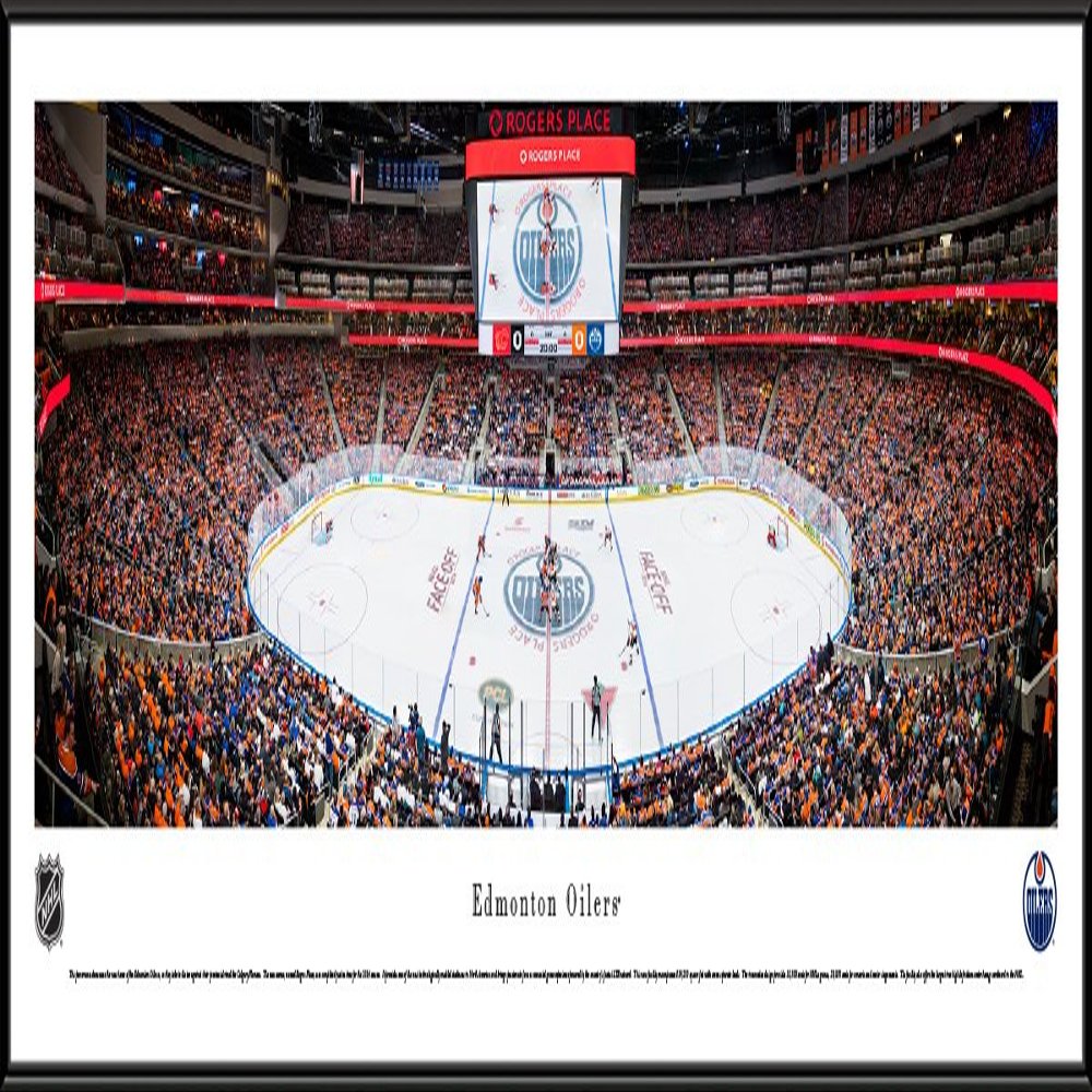 Edmonton Oilers, Inaugural Game at Rogers Place - 40.25x13.75-inch Panoramic Standard Framed Picture