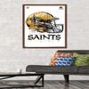 Trends International NFL New Orleans Saints - Drip Helmet 20 Wall Poster, 22.375" x 34", Mahogany Framed Version view 2