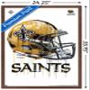 Trends International NFL New Orleans Saints - Drip Helmet 20 Wall Poster, 22.375" x 34", Mahogany Framed Version view 3