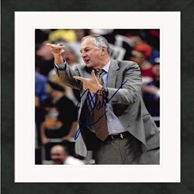 Autograph Warehouse 528541 8 x 10 in. Jim Calhoun Autographed Matted & Framed Photo - Connecticut Huskies, NCAA Champions No.34