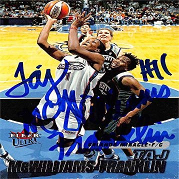 Sports Memorabilia Autograph Warehouse 559987 Taj McWilliams-Franklin Autographed Basketball Card - Orlando Miracle 2001 Fleer Ultra No.32