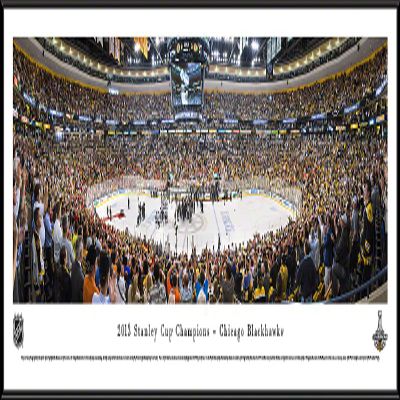 2013 Stanley Cup Champions - Chicago Blackhawks - 40.25x13.75-inch Panoramic Standard Framed Picture