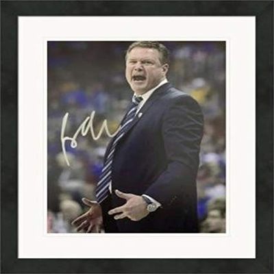 Autograph Warehouse 559810 8 x 10 in. Bill Self Autographed Matted & Framed Photo - Kansas Jayhawks, National Champions, Coach No.15