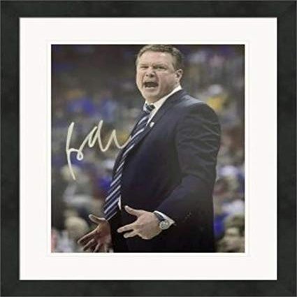 Autograph Warehouse 559810 8 x 10 in. Bill Self Autographed Matted & Framed Photo - Kansas Jayhawks, National Champions, Coach No.15