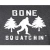 Go All Out XX-Large Black Heather Adult Gone Squatchin' Gone Squatching Bigfoot Sasquatch Long Sleeve T-Shirt view 2