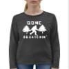 Go All Out XX-Large Black Heather Adult Gone Squatchin' Gone Squatching Bigfoot Sasquatch Long Sleeve T-Shirt view 3