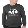 Go All Out XX-Large Black Heather Adult Gone Squatchin' Gone Squatching Bigfoot Sasquatch Long Sleeve T-Shirt view 4