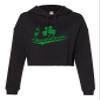 Go All Out Large Black Womens I Shamrock Shenanigans Clover St. Patricks Day Cropped Hooded Sweatshirt view 1