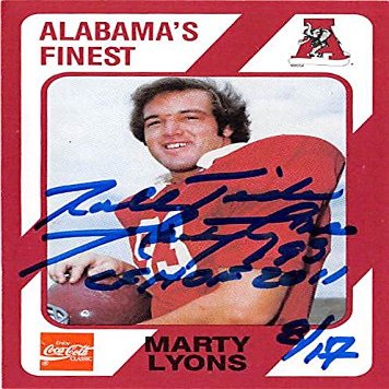 Autograph Warehouse 345132 Marty Lyons Autographed Football Card - Alabama Crimson Tide 1989 College Collection No.59 Inscribed Roll Tide CFHOF 2011