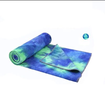 Yoga Mat for Women Multi Color Soft Touch, Sweat Absorbent Non Slip Blue Tie Dye 1/4 Inches Thick Microfiber 7224 Inches (Green)
