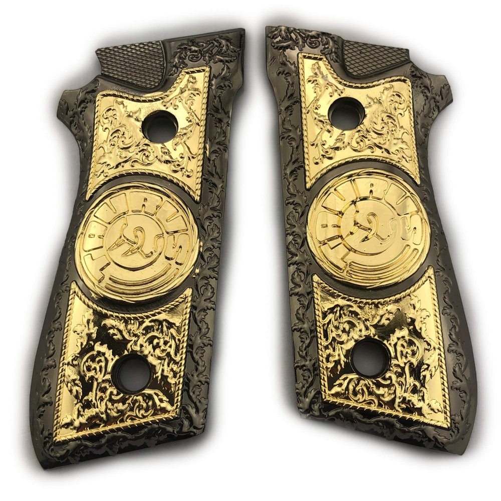 Custom Taurus Grips PT-99 PT-92 PT-100 PT-101 Metal Black Gold PT Screws Included