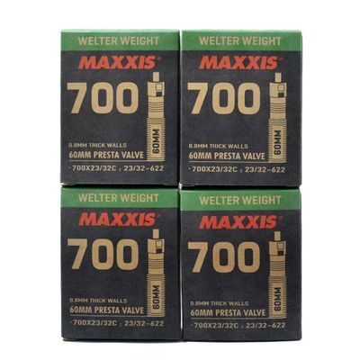 Maxxis Welter Weight 700x23-32C 60mm Bike Inner Tube Presta FV, 4 Pack, STB2213-4