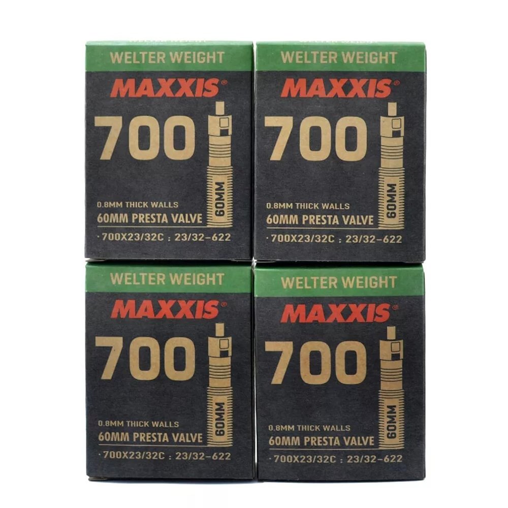 Maxxis Welter Weight 700x23-32C 60mm Bike Inner Tube Presta FV, 4 Pack, STB2213-4