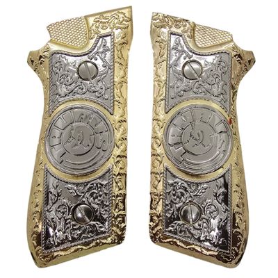 Custom Taurus Grips Taurus PT-99 PT-92 PT-100 PT-101 Metal Grips Nickel Gold PT Screws