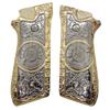 Custom Taurus Grips Taurus PT-99 PT-92 PT-100 PT-101 Metal Grips Nickel Gold PT Screws view 1