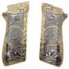 Custom Taurus Grips Taurus PT-99 PT-92 PT-100 PT-101 Metal Grips Nickel Gold PT Screws view 2