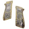 Custom Taurus Grips Taurus PT-99 PT-92 PT-100 PT-101 Metal Grips Nickel Gold PT Screws view 3