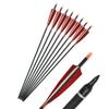 MILAEM 12 Pack 30 inch Carbon Arrow Shaft Spine 500 Carbon Practice Hunting Arrow Fletched 5 Inch Turkey Feather with Removable Tips (Arrow and broadheads) view 2