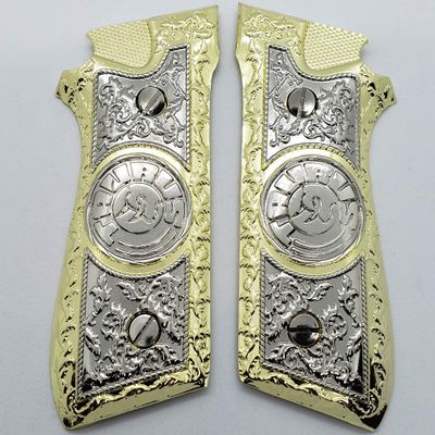 Custom Taurus Grips PT-99 PT-92 PT-100 PT-101 Metal Gold Nickel PT Screws