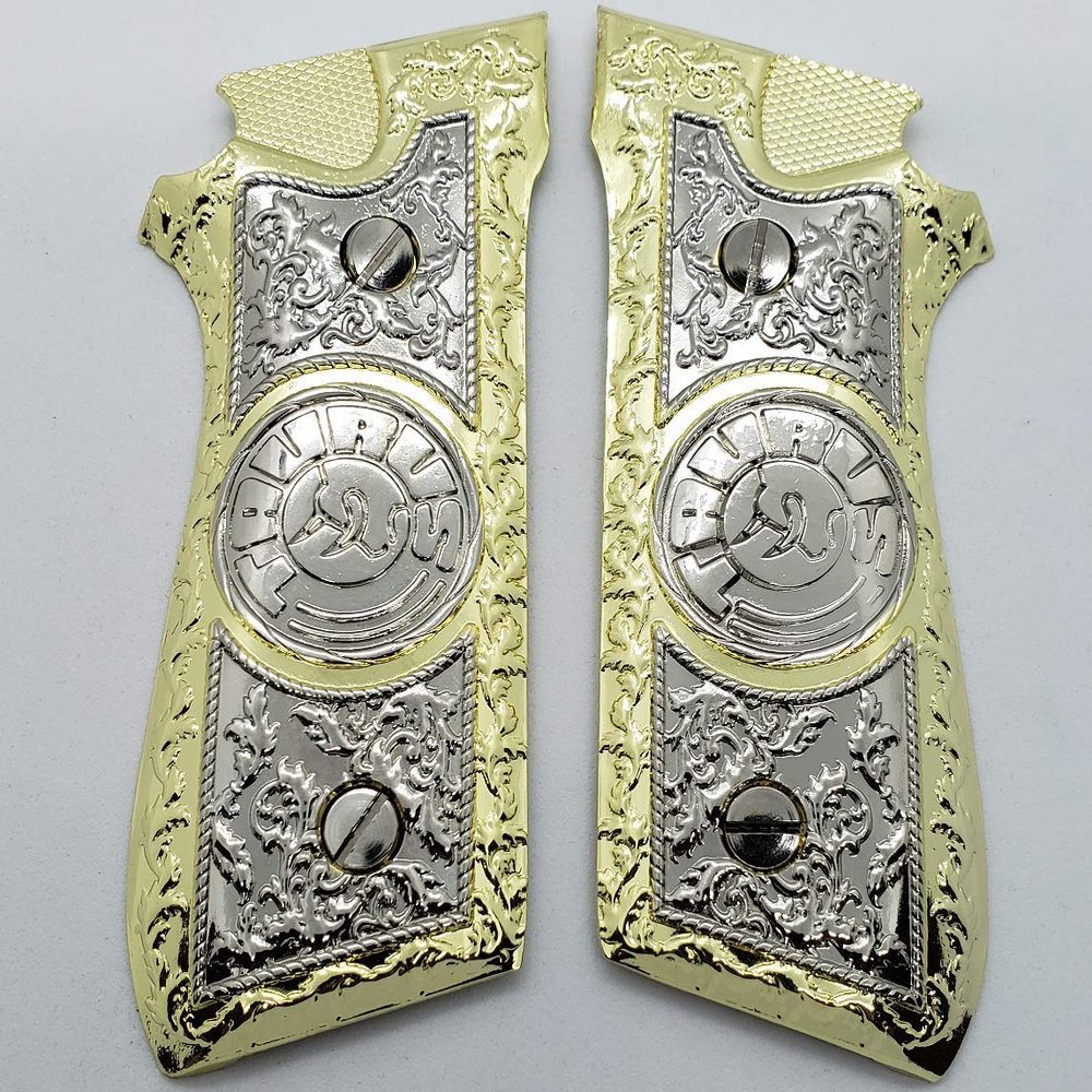 Custom Taurus Grips PT-99 PT-92 PT-100 PT-101 Metal Gold Nickel PT Screws