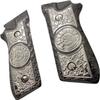 Custom Grips for Taurus PT-99 PT-92 PT-100 PT-101 Metal Black Nickel PT Grips Screws view 3
