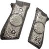 Custom Grips for Taurus PT-99 PT-92 PT-100 PT-101 Metal Black Nickel PT Grips Screws view 4