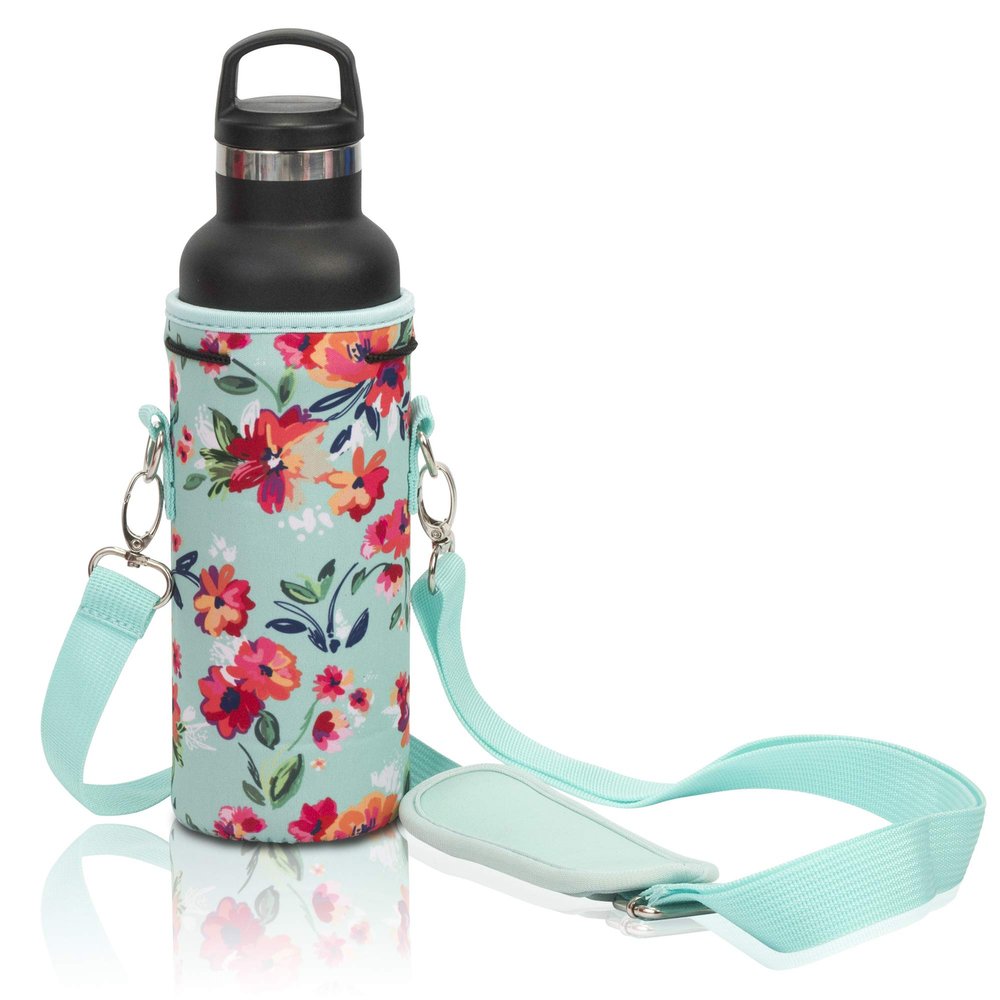 Made Easy Kit Insulated Water Bottle Carrier  Neoprene Bottle Sling - Adjustable Padded Strap  Protective Sleeve Stainless Steel & Plastic  Travel, Hiking & Everyday Use (Teal, Medium 16-22oz)