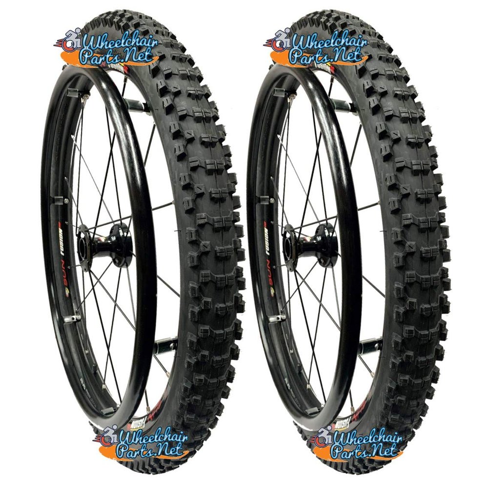 Set of 2, 24" RX16 Wheel (16 Spokes) with Nevegal Tire (All Terrain, 2in Tire)