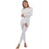 qualidyne Thermal Underwear for Women Long Johns Ultra-Soft Base Layer Pajama Set Winter Cold Weather Top and Bottom White view 1