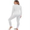 qualidyne Thermal Underwear for Women Long Johns Ultra-Soft Base Layer Pajama Set Winter Cold Weather Top and Bottom White view 2