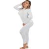 qualidyne Thermal Underwear for Women Long Johns Ultra-Soft Base Layer Pajama Set Winter Cold Weather Top and Bottom White view 4