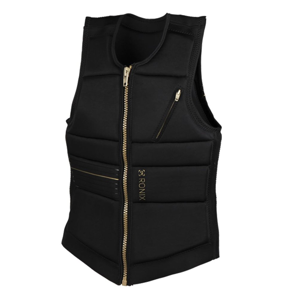 Ronix Rise Women's CE Approved Impact Vest, Black/Gold, Large