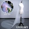 Ursumy Bride Wedding Veil Long Cathedral Veil Drop Veil Simple Soft Tulle Bridal Veils Single 1T/1 Tier (White) view 3
